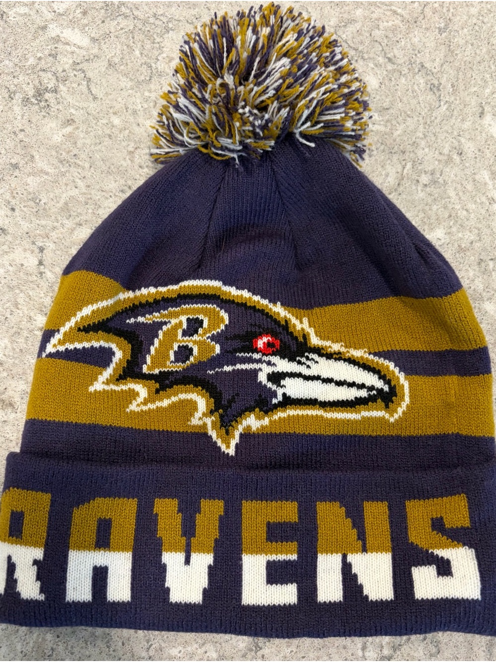 Baltimore Ravens NFL Knit Pom Beanie Hat